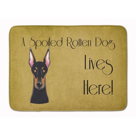 Carolines Treasures Doberman Spoiled Dog Lives Here Machine Washable Memory Foam Mat BB1493RUG